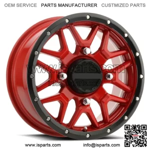 Raceline Krank 15" UTV Wheels/Rims Red Polaris RZR 1000 XP (4) (For: Polaris)