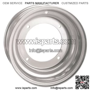 Silver 10x5, 4/156, 2+3 AMS Steel Wheel For Polaris Predator/Outlaw And Yamaha