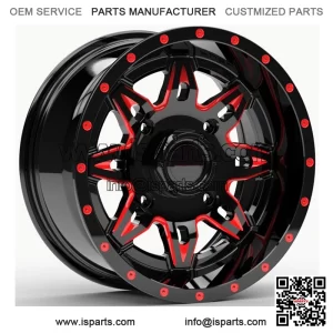 Fuel Lethal UTV Wheels Red/Black 15" Polaris RZR Turbo S / RS1 (4) (For: Polaris)