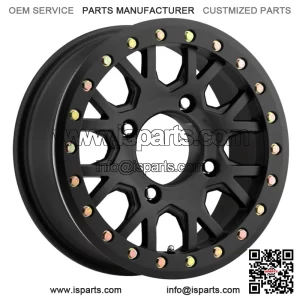 Vision UTV GV8 Invader Beadlock 15x6 4x156 +38mm Satin Black Wheel Rim 15" Inch (For: Polaris)