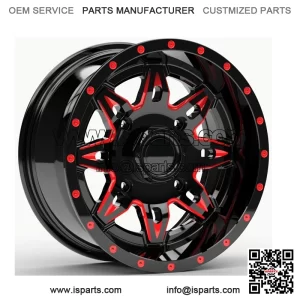 Fuel Lethal UTV Wheels Red/Black 14" Polaris RZR 1000 XP (4) (For: Polaris)