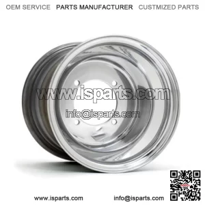 DWT Polished ATV Rear Wheels Rims PAIR 10" 10x8 3+5  4/4 Bolt Pattern (For: Polaris)