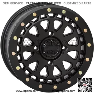 System 3 SB-6 Beadlock 15" Wheels Black (6+1) Polaris RZR Turbo S / RS1 (4) (For: Polaris)