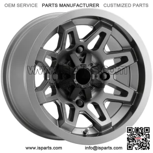 Vision UTV 416 Seven 12x7 4x110 +2.5mm Gunmetal Wheel Rim 12" Inch (For: Polaris)