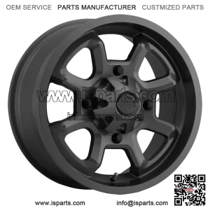 (Set of 4) Vision UTV 415 Bomb 12x7 4x156 Matte Black Wheels Rims 12" Inch (For: Polaris)