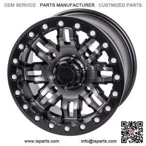 Tusk Teton Beadlock Wheel 15x10 5.0 + 5.0 Gun Metal/Black 4/156 Lug Pattern (For: Polaris)