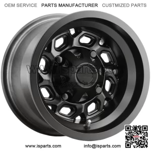 (Set of 4) Vision UTV 361 Spyder 15x7 4x110 Matte Black Wheels Rims 15" Inch (For: Polaris)