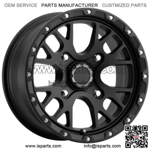 (Set of 4) Vision UTV 545 Rocker 15x7 4x110 Satin Black Wheels Rims 15" Inch (For: Polaris)