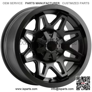 (Set of 4) Vision UTV 416 Seven 15x7 4x110 Matte Black Wheels Rims 15" Inch (For: Polaris)