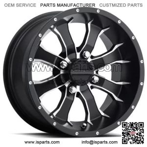 15x7 Raceline A77 Mamba UTV Satin Black with Machined Spokes Wheel 4x156 (5mm) (For: Polaris)