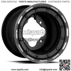 DWT G3 Rear Black Beadlock Wheels Rims Pair 9" 9x8 3+5 4/110 TRX 400EX 400X (For: Can-Am)