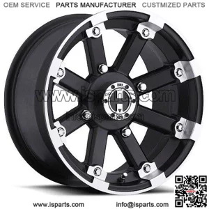 15x8 Vision 393 Lockout Matte Black Mach Lip UTV Wheel 4x137 (-10.2mm) (For: Can-Am)