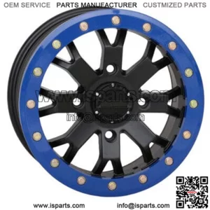 ATV/UTV Wheels Set 14in SB-4 Beadlock Mt Blk Blue NAR 4/137 5.5+1.5 HP1K (For: Can-Am)