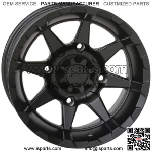 STI HD6 Matte Black UTV/ATV Wheel 14x9 4/137 5+4(+10mm) (14HD6279) (For: Can-Am)