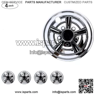 Chrome Golf Cart Hub Caps 8 inch Wheel Covers for EZGO Club Car Yamaha, 4PCS