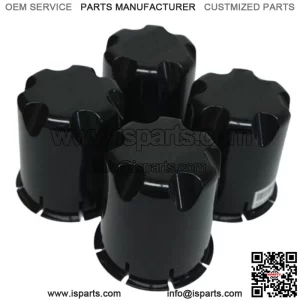 Golf Cart UTV ATV Wheel Rim Black Center Caps (Set of 4)
