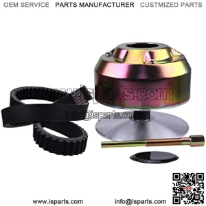 Primary Drive Clutch AM140985 & Belt & Puller Compatible with John Deere 4X2 Gator, Trail Gator, Worksite Gator, 1200A Bunker and Field Vehicle 18 MPH AM128794