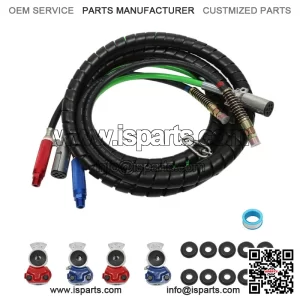 3-in-1 Wrap Set Air Line Hose Assemblies & 4 Air Hose Coupling Connector15Feet