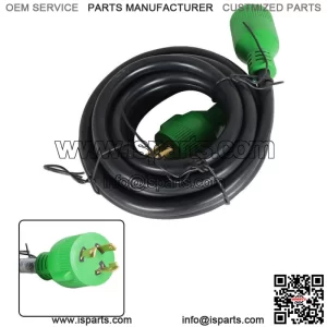 3 Prong 30 Amp Generator Extension Cord 15 Feet NEMA L5-30P/L5-30R 125V