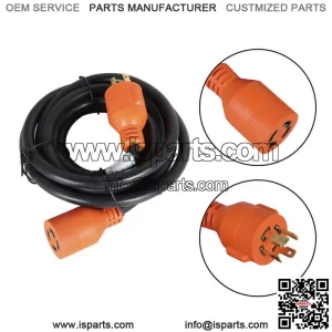 30 Amp 15 FT NEMA L14-30 4 Wire 10 Gauge 125/250V Generator Power Cord Adapter
