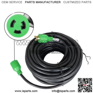 30 Amp 3 Prong Generator Extension Cord 100 Feet NEMA L5-30P/L5-30R 125V