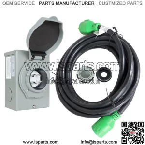 25/50Ft Generator Extension Power Cord Copper Wire L14-30 30 Amp Power Inlet Box