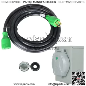 30A Generator Inlet Box and Extension Cable Combo L14-30 4Prong up to 8000W
