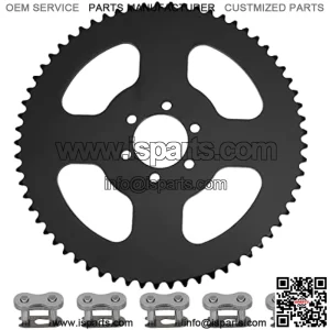 65 Teeth #35 Chain Rear Sprocket for 97cc 98cc 100cc 2.5hp Coleman CT100U Trail CC100X CK100 Baja Doodle Bug Blitz Dirt Bug Racer DB30 TrailMaster MB Storm Mini Bike Go Kart Drift Trike 6 Hole