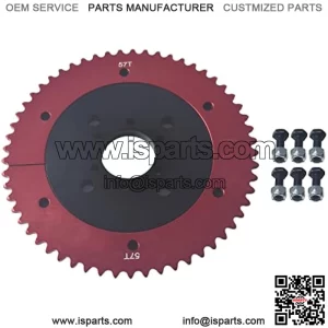 57T Split Sprocket Adapter with Sprocket for Universal Mini Bike Go Kart(Black)