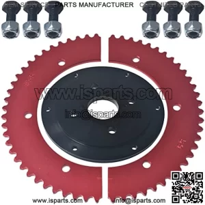 59T Split Sprocket Adapter with Sprocket for Universal Mini Bike Go Kart(Black)