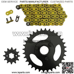 Yellow 520x60 Drive Chain & 12/32 Sprockets for Polaris RZR 170 fits 2009-2016