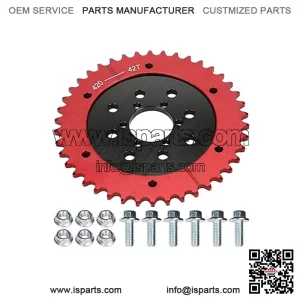 Universal Sprocket Hub Adapter 420 Chain 42 Tooth Rear Drive Wheel Aluminum for 212cc 196cc CT200U BT200X MB200 CT100U Motovox MBX10 Baja Doodlebug DB30 80cc 105cc Mini Bike Go Kart Racing