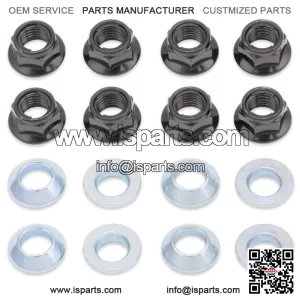 BLACK  ATV Lug Nuts Flat Tapered LTZ400 TRX450R YFZ450 KFX450 400EX RAPTOR