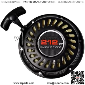 Pull Start Recoil Starter w/ 212cc Stciker for Predator 212 Coleman BT200X CT200U 200cc Mini Bike, KT196 Go Kart Pull Cord Start Honda 6.5HP GX160 196 Hisun Engine,Obsidian Black
