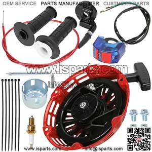 Recoil Pull Starter 7/8 Twist Throttle Accelerator Handle Assembly for Predator 196cc 212cc 6.5hp Coleman CT200U CT200U-EX BT200X Baja Warrior Heat Massimo Trailmaster MB200 MB165 Mini Bike