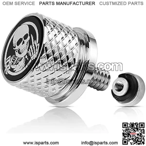 Chrome Stainless Knurled Fender Rear Seat Bolts Screw and Nut Kit 1/4"-20 Thread Quick Mount Skull Pattern Compatible with Harley Davidson Touring Softail Dyna Sportster CVO Fatbob 1996-2023