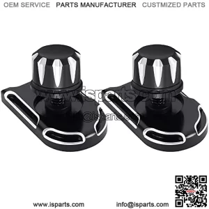 Seat Bolt Screw with Knob Cover Tab, Aluminum Rear Fender Seat Screw Quick Mount for Harley Davidson Sportster Touring Softail Dyna 1996-2021 (Pack of 2 Set)