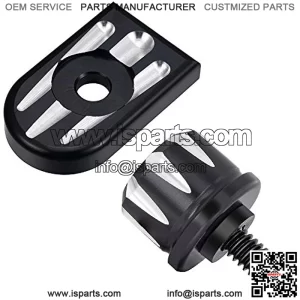 Stainless Steel Seat Bolt Screw Cover Tab Mount Knob Black Kit Compatible for Harley Davidson 1996-2023
