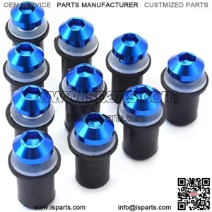 Kits 10PC Windscreen Bolt Screw Windshield Screw Kit CNC Windscreen Bolt Kit for Yamaha YZF R1 YZFR1 XJR1300 FJR1300 FZ1 FAZER Parts (Color : Blue)