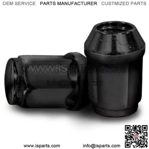 Full Set of 16 Golf Cart Flat Black Acorn Lug Nuts 1/2-20 - Club Car, EZGO