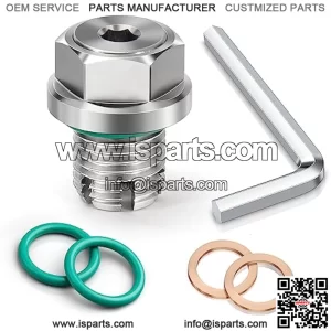 M14.1-1.25 x 15mm Oversize Piggyback Oil Drain Plug, Stainless Steel Self Tapping Oil Pan Thread Repair Kit