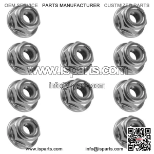 10x Flanged Nylok Nut For Polaris 7542153 1/4-20 (For: Polaris Sportsman 570)