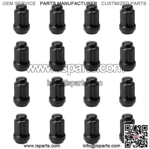 Set of Tusk Tapered Spline Drive Lug Nut 12mm x 1.25mm Thread Pitch Black 16 pcs (For: More than one vehicle)