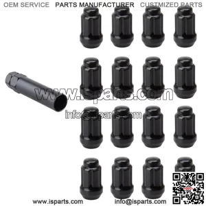 Set Tusk Tapered Spline Drive Lug Nut 12mm x 1.25mm Thread Pitch Black 16+key (For: More than one vehicle)
