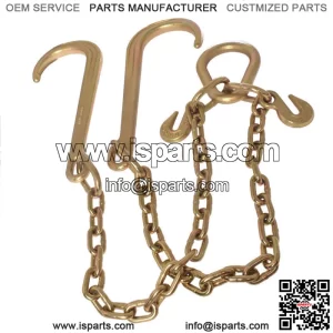 Tow Chain J-Hooks V-Chain Flatbed Truck Rollback Wrecker Carrier 5/16" X 2' G70