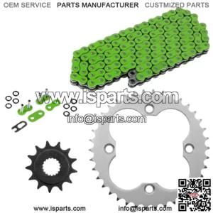 Green O-Ring Drive Chain & Sprockets Kit for Honda TRX450R TRX450ER 2006-2014 (For: Honda)