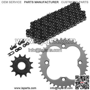 Black Drive Chain And Sprockets Kit for Honda TRX450R Kick Start 2006-2009 2012 (For: Honda)