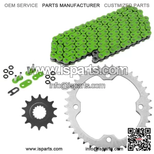 Green O-Ring Drive Chain & Sprockets Kit for Yamaha Raptor 700 YFM700R 2006-16 (For: Yamaha Raptor 700)