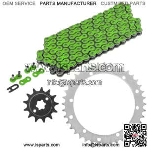 Green Drive Chain And Sprockets Kit for Yamaha Blaster 200 YFS200 1988-2006 (For: Yamaha YFS200)