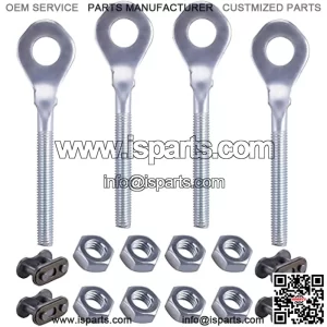 0.4" Chain Axle Adjuster, 2Pcs 13mm Aperture Dirt Bike Chain Accessories Compatible with TAOTAO 50cc 70cc 90cc 110cc 125cc 250cc ATV Quad Dirt Bike with 4pcs 420 Chain Connector Links.